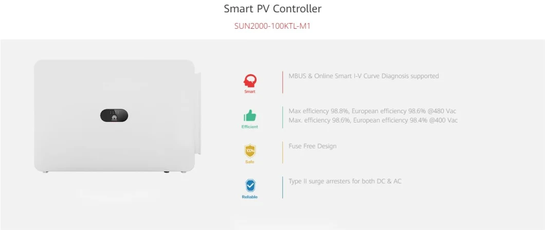 Good Quality Huawei Solar Inverter 100kw Sun2000-100ktl-M0 Three Phase