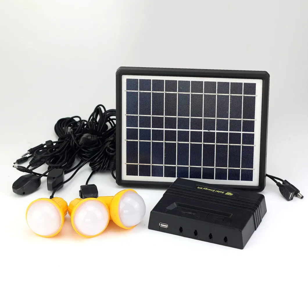 5W/10W Solar Lighting System with 3 LED Bulbs for Home Outdoor Solar Panel Kit with Lighting Global Certification/MP3/Bluetooth/Mobile Charger