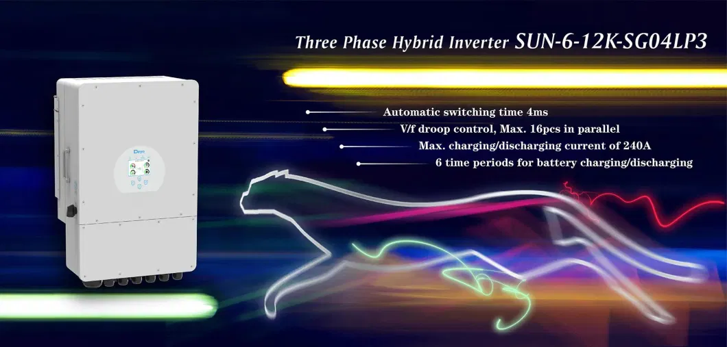 Grid Tied Solar Energy Storage 6Kw Hybrid Inverter 8Kw 10Kw Solar Inverter