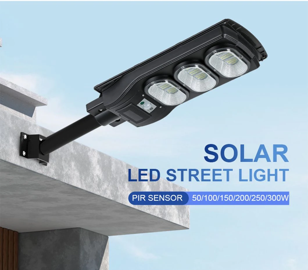 2023 Commercial Light Parking Lot Waterproof Outdoor IP65 50W 100W 150W 200W 250W 300W LED Solar Panel Street Lamp