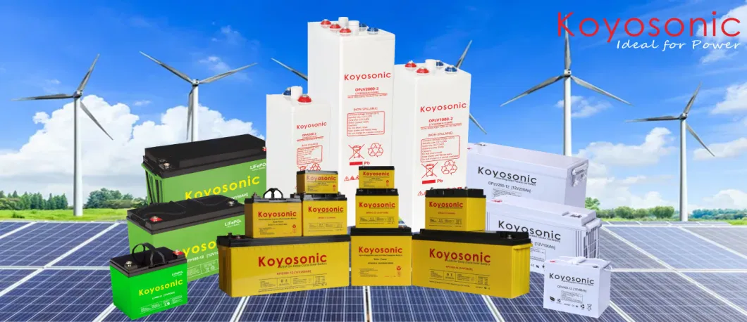 Koyosonic 200ah Solar Battery Gel Battery for Inverter 200ah 12V Li Ion Battery CE EMC IEC MSDS