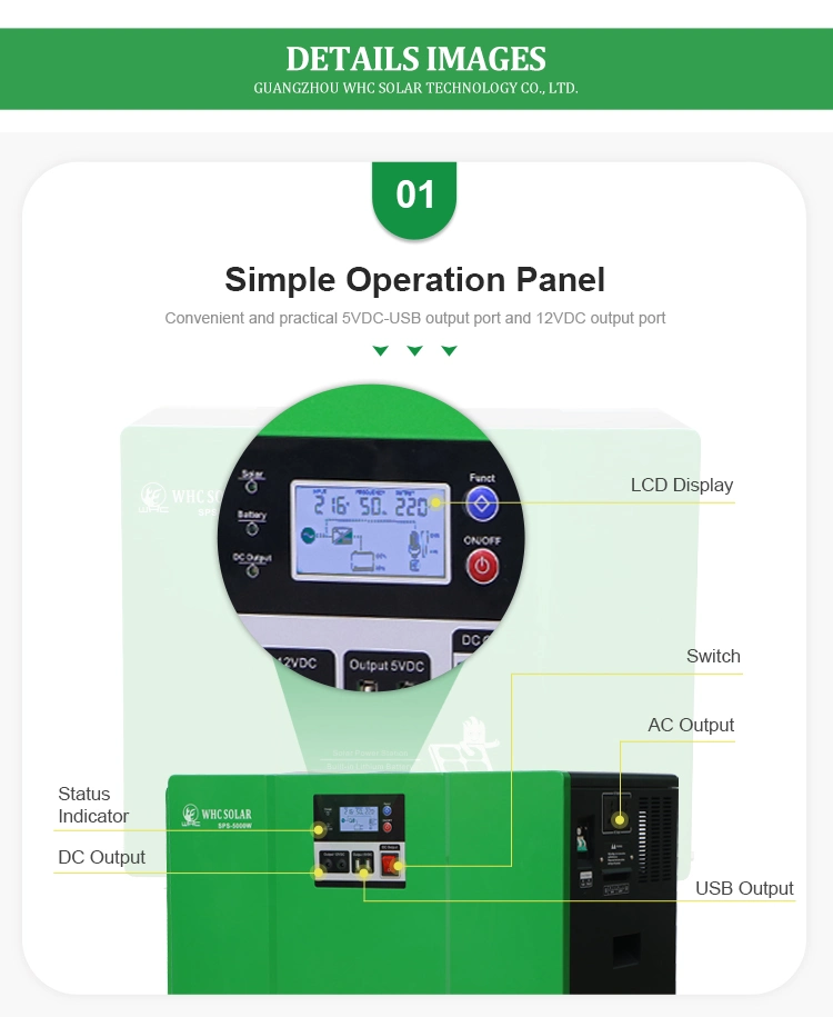 Whc 15kw Home Module Kit Price 10kw 15kw 20kVA 25kw Panel Set 100kw PV Power Solar Energy on Grid Solar Generator System