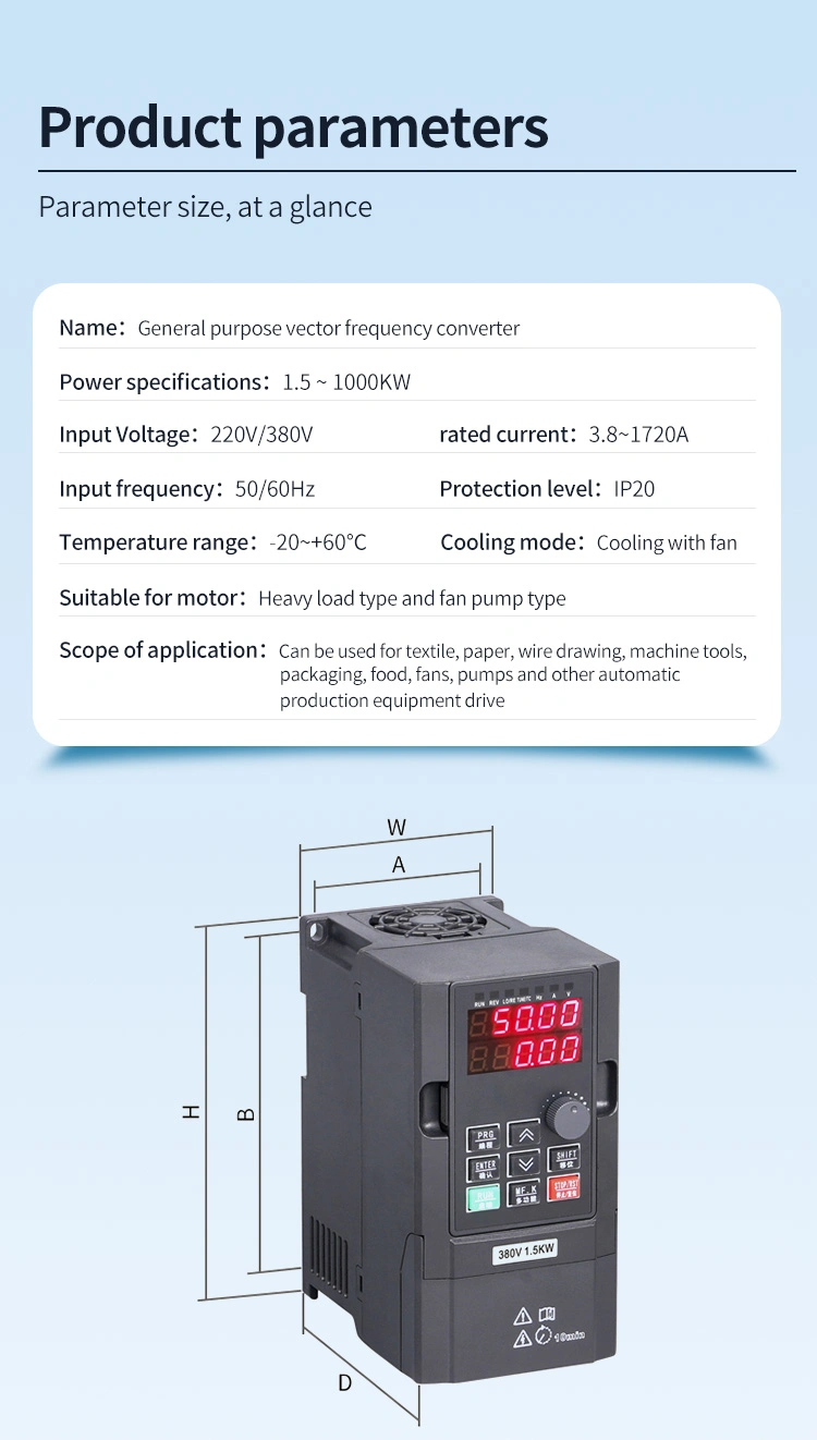 Mingch 50/60Hz 3 Phase 380V 30K Variable Frequency Inverter for Electric Motor