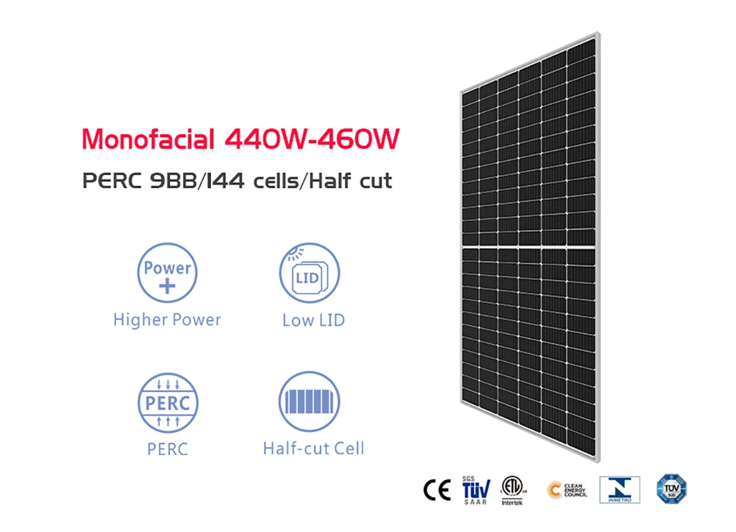 450 455 460 Watts Half Cell Monocrystalline Solar Panels