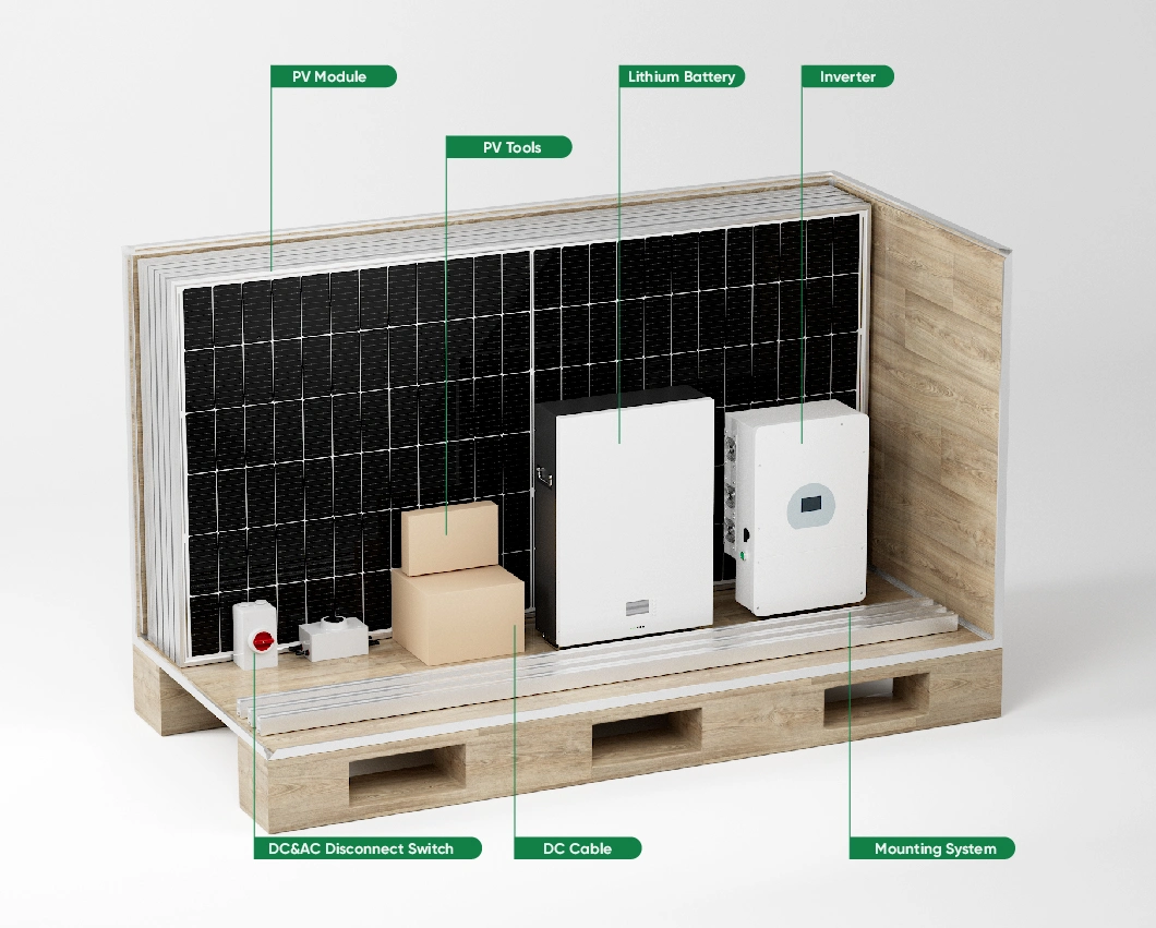 Sunpal EU Warehouse Hybrid Off Grid Solar Panel System 8Kw 10Kw 12Kw with Power-wall Battery