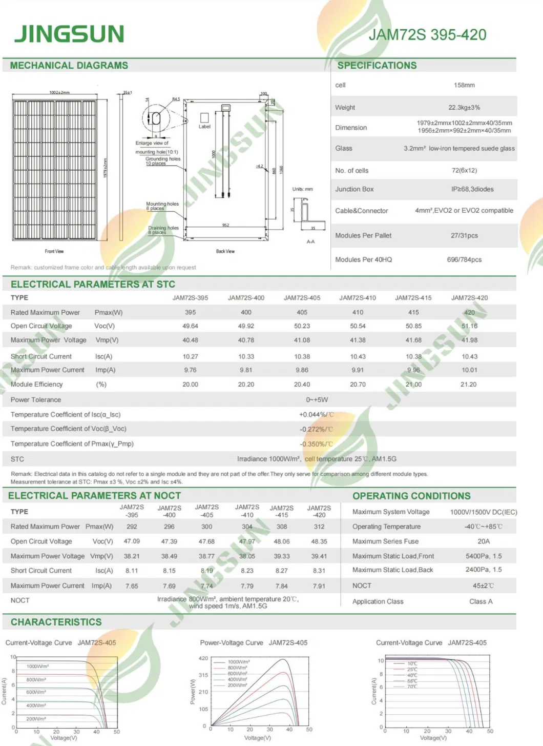 Free Shipping 25 Years Warranty 395W 400W 410W 420W Monocrystalline Perc Solar Panel