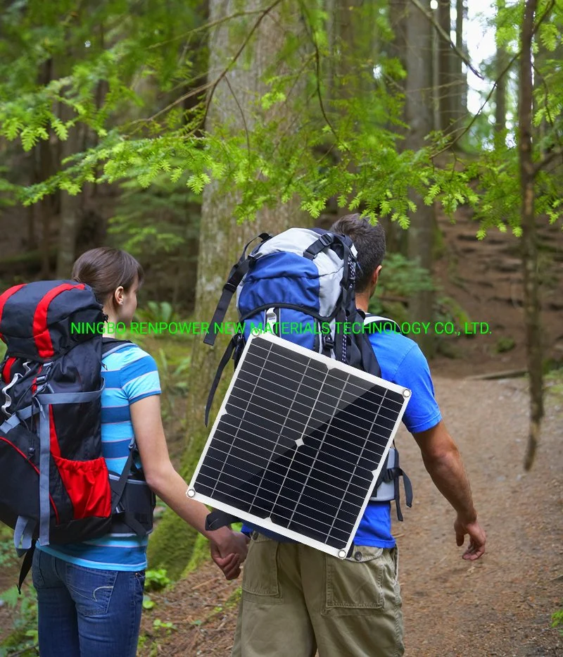 Ultra Thin 12W 24W 10W Portable Mini Semi Solar Charger Easy-Carrying Solar Mono High Efficiency Solar Panel for Hiking Outdoor Activity