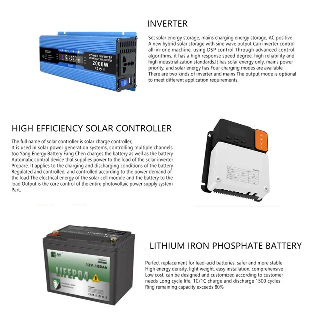 Hybrid 5kw Solar Kit with Battery Storage System on Grid off Grid Solar Power with Hybrid Inverter for Home