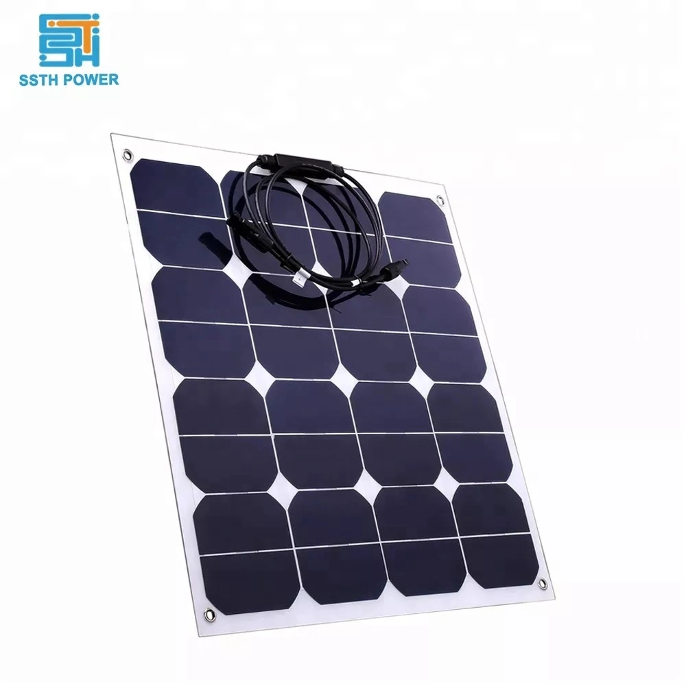 Mini 18V 24V 36V Thin Film Flexible 50W Sunpower Solar Panel