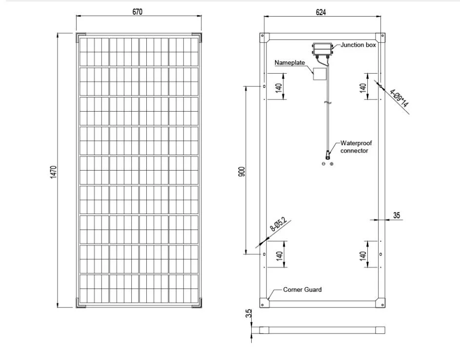 Poly 18V Panel Solar 5W 10W 20W 30W 40W 50W 60W 70W 80W 90W 100W