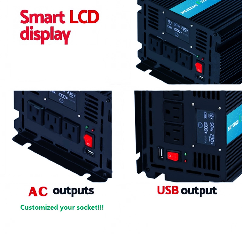 Suyeego UPS Battery Uninterrupted Power Competitive Price 12V to 220V Home Inverter Backup Power Car Pure Sine Wave Inverters