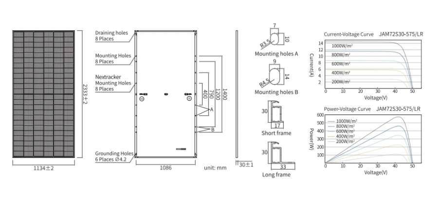 Tier 1 TUV and CE High Quality Ja Mono 565W 144 Cells Perc Solar Panels