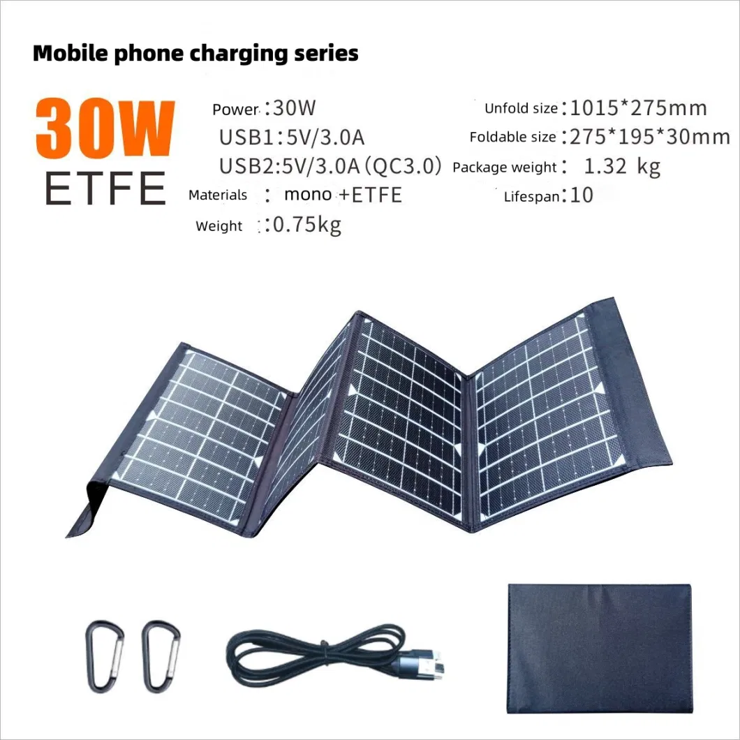 Best Selling 30W 40W 50W Folding USB Solar Panels Charger for Mobile Phone