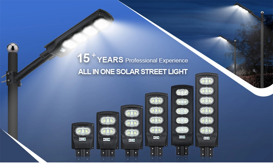 2023 Commercial Light Parking Lot Waterproof Outdoor IP65 50W 100W 150W 200W 250W 300W LED Solar Panel Street Lamp