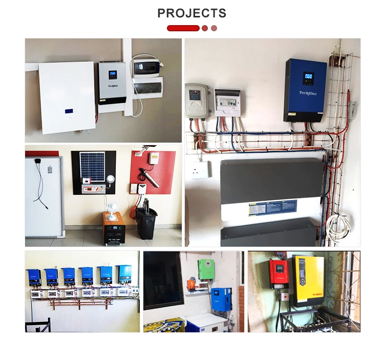 Warranty Installation Guide Techfine Carton Box or Wooden Pallets Panel Hybrid Solar Inverter with CE