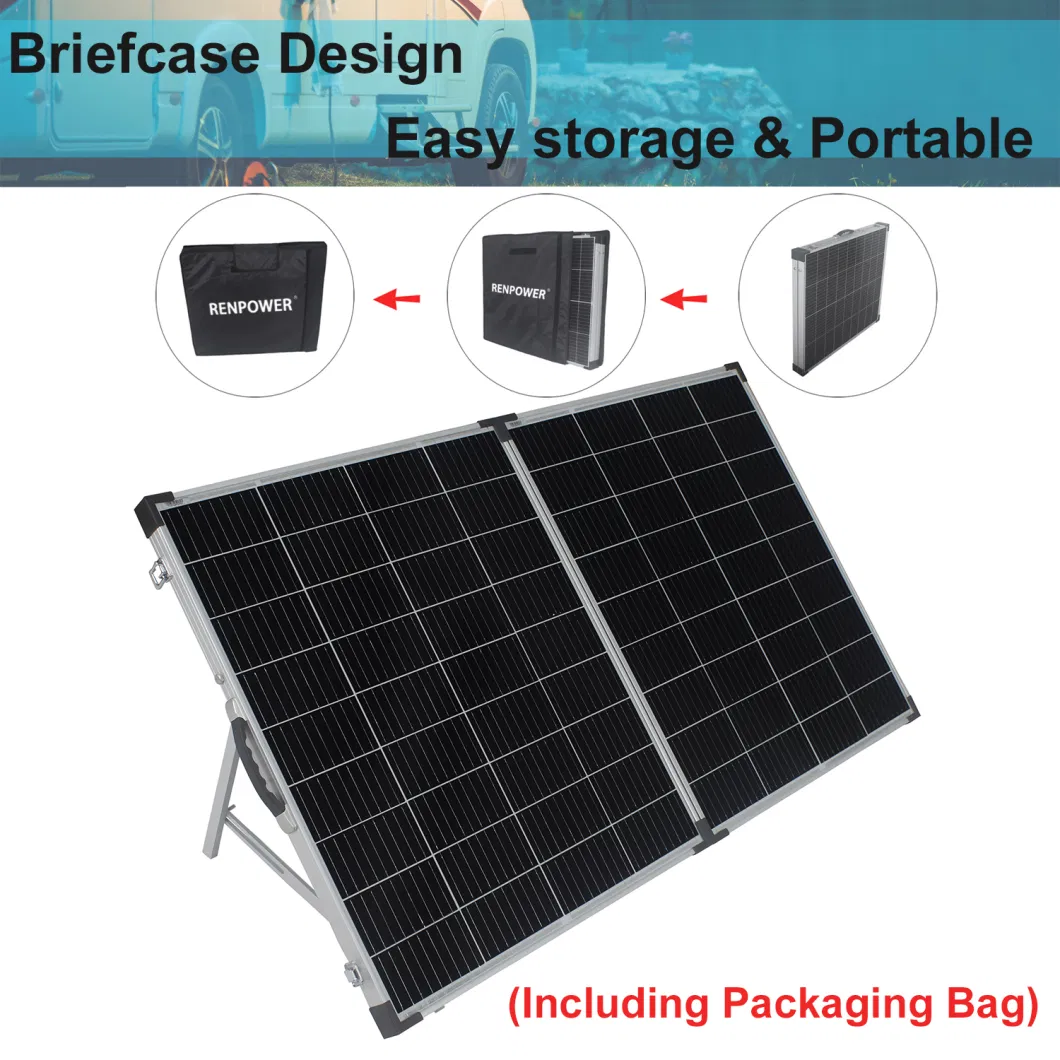 Folding 180W Glass Aluminum Frame Portable Solar Panel Factory