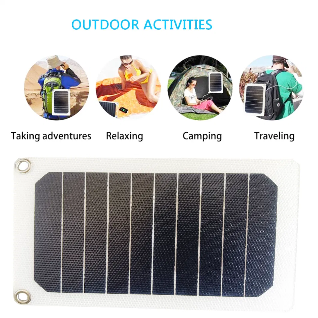 Green Power Energy by Sunlight Pet House Waterproof Solar Panel 5W Portable Mobile Phone Solar Charger