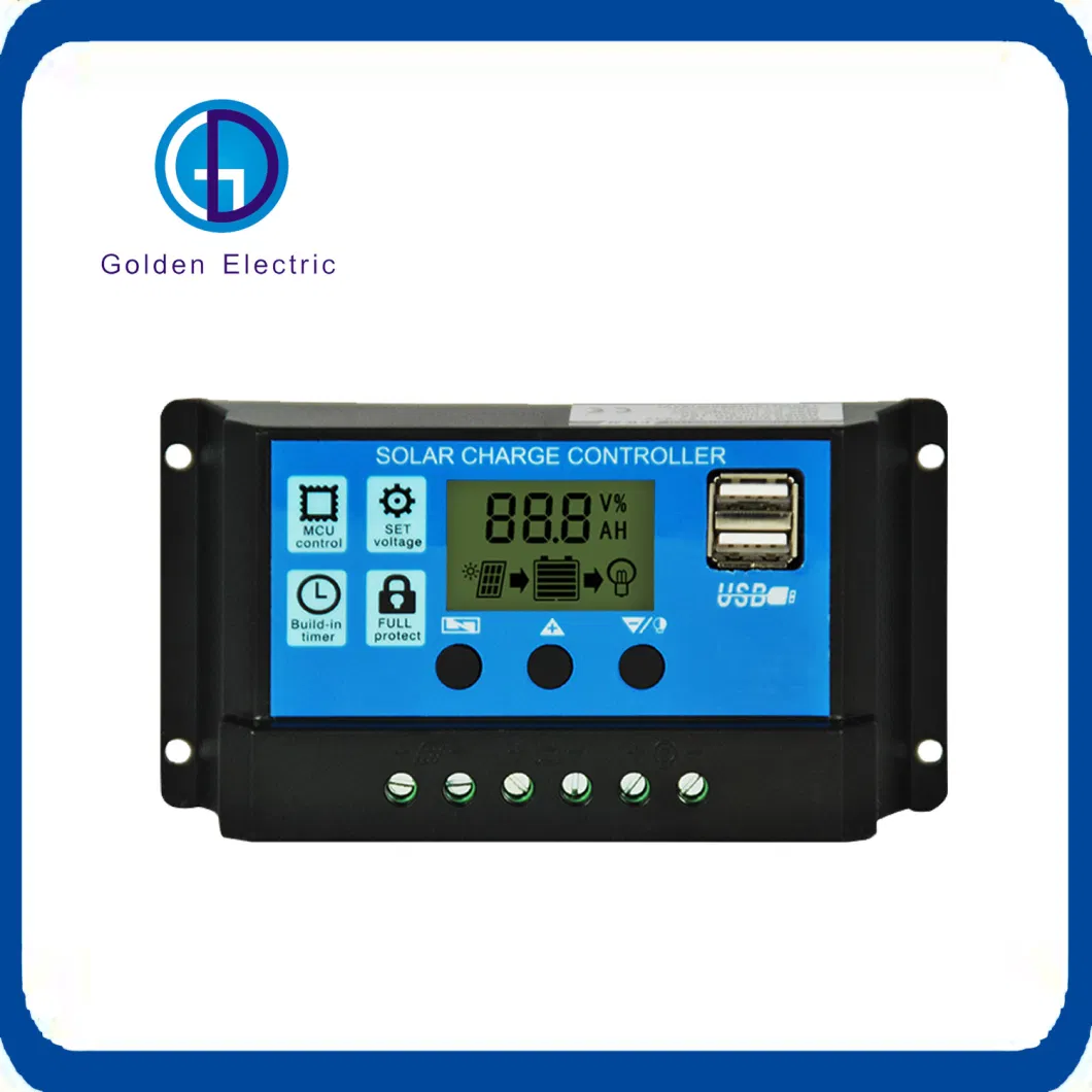 High Efficiency Power Solar Panel Controller 12V/24V/48V 10A 20A 30A 40A 50A 60A 80A 100A Panel Charger PWM Solar Charge Controller