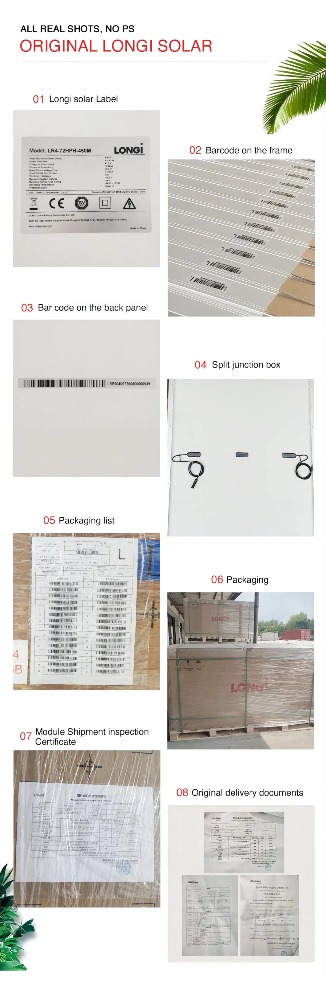 Longi Hot Promotional Mono Photovoltaic Panel High Efficiency 182mm Half Cell 540W 550W 555W Solar Panel