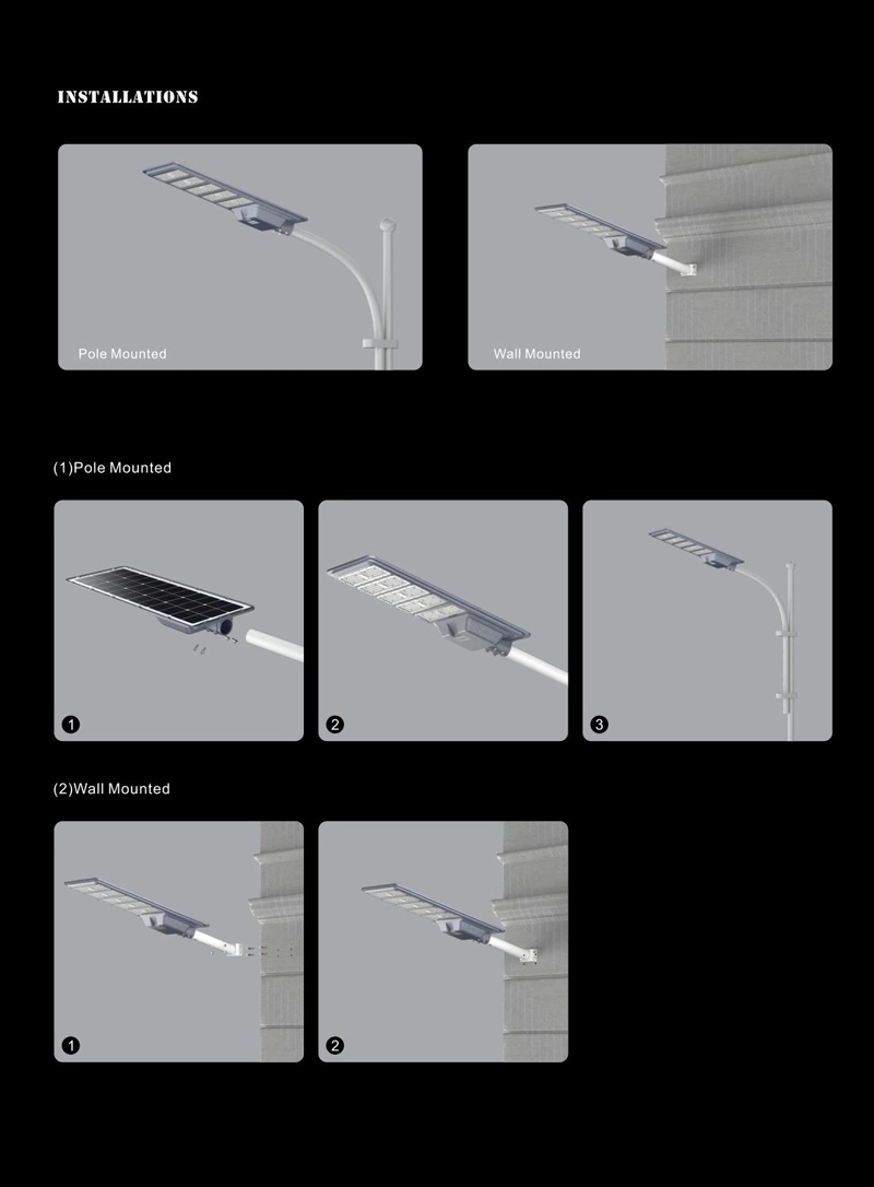 High Quality 300W 400W 500W Streetlight IP66 All in One Solar Integrated Street LED Lamp with Solar Panel