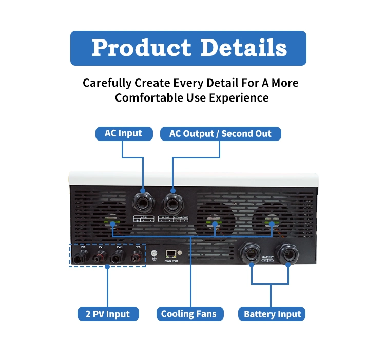 Solar Inverter Hybrid off Grid 10.2 Kw 48V Pure Sine Wave Inverter