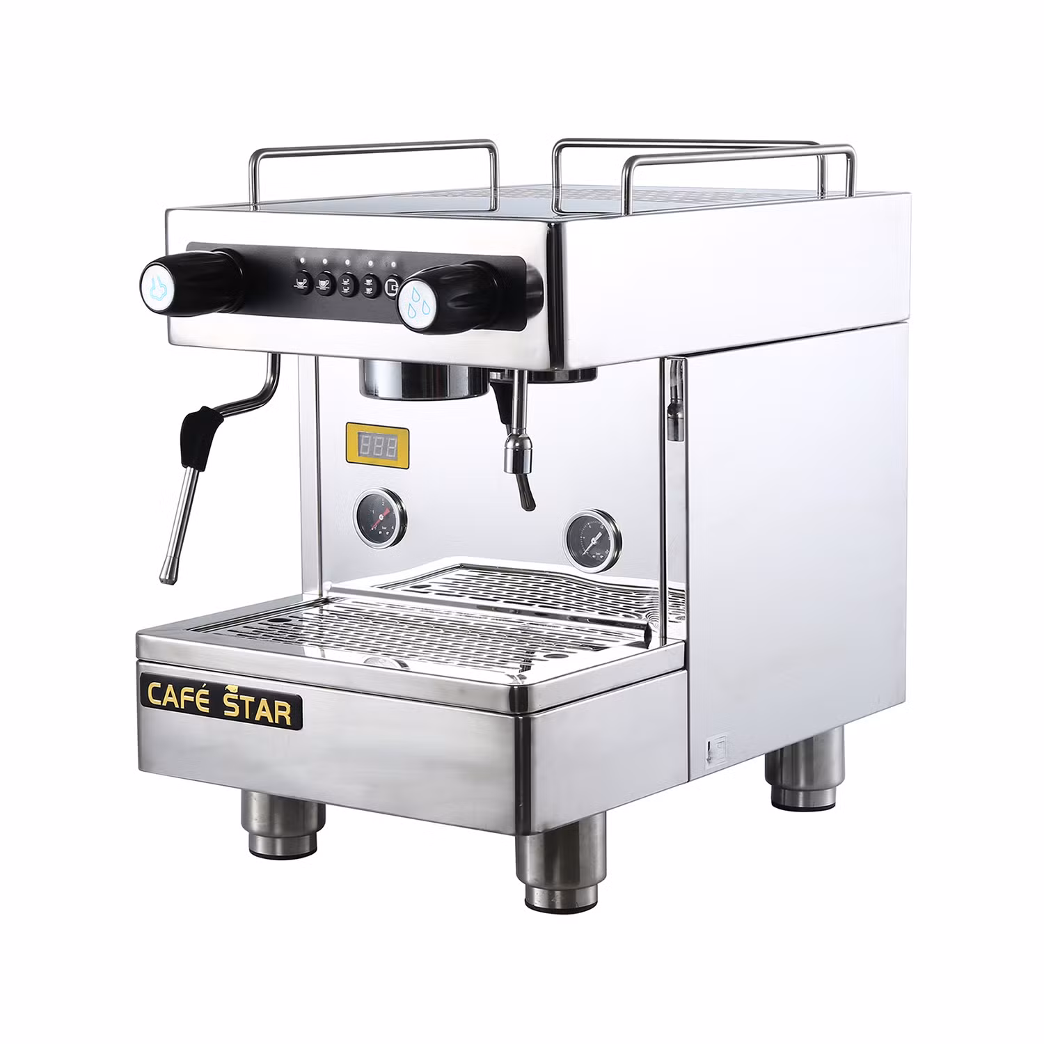 <a href='/macchina-da-caffe/'>Macchina da caffè</a> professionale commerciale semi automatica in acciaio inox con coperchio