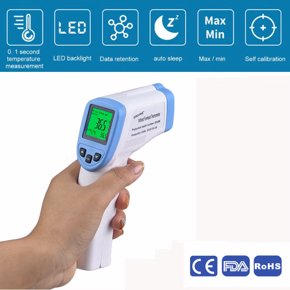 Wholesale Medical Digital Infrared Thermometer Factory Forehead Fever Baby Electric Gun Portable Handheld No Touch Electronic Clinical Thermometer for Baby CE