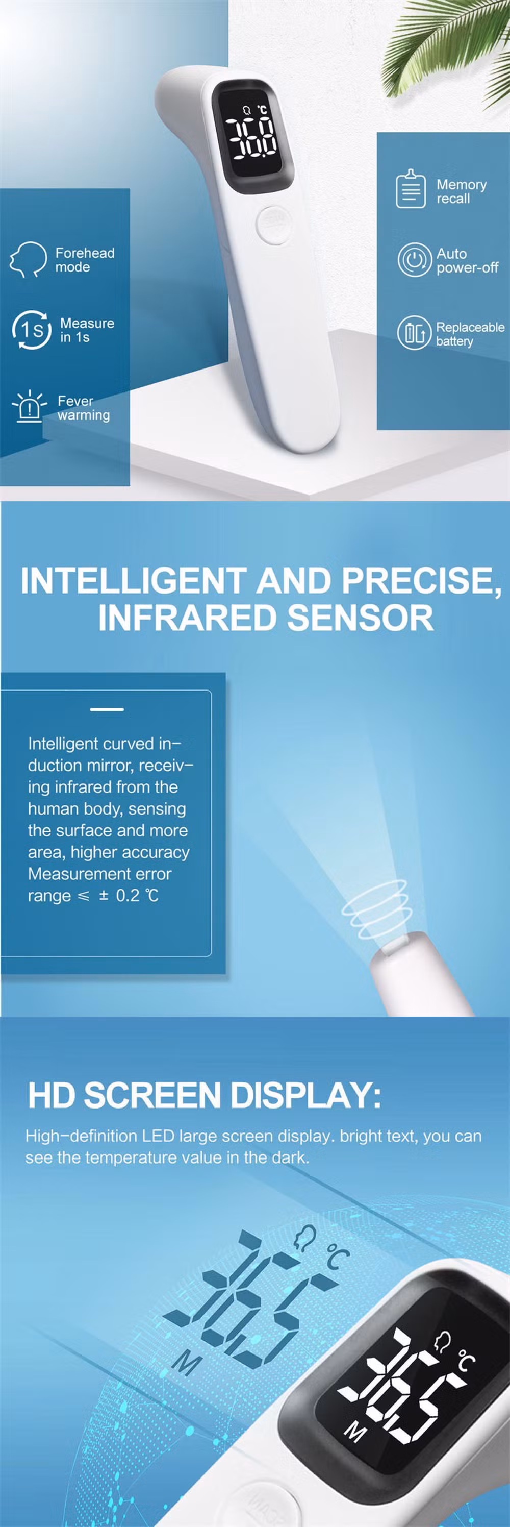 Wholesale Medical Digital Infrared Thermometer Factory Forehead Fever Thermometer Price
