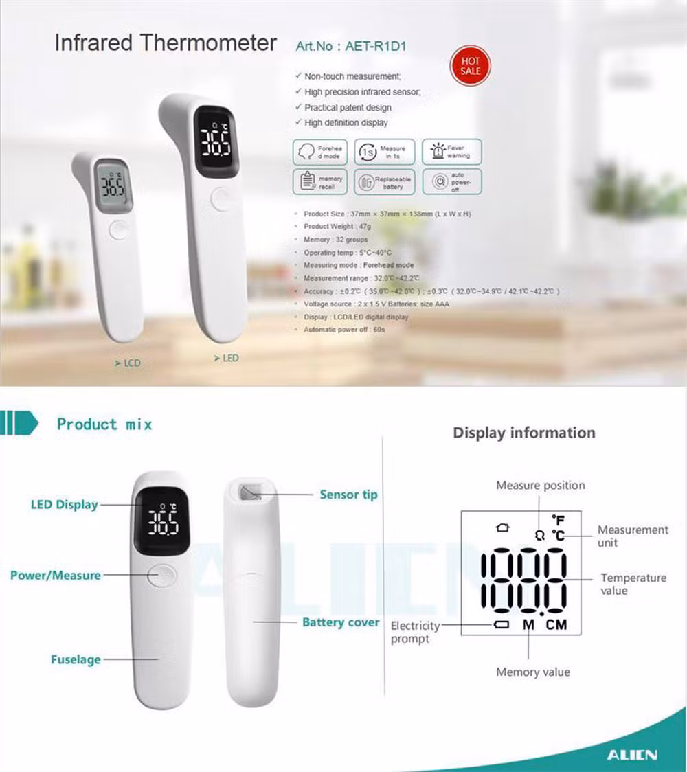 Wholesale Medical Digital Infrared Thermometer Factory Forehead Fever Thermometer Price