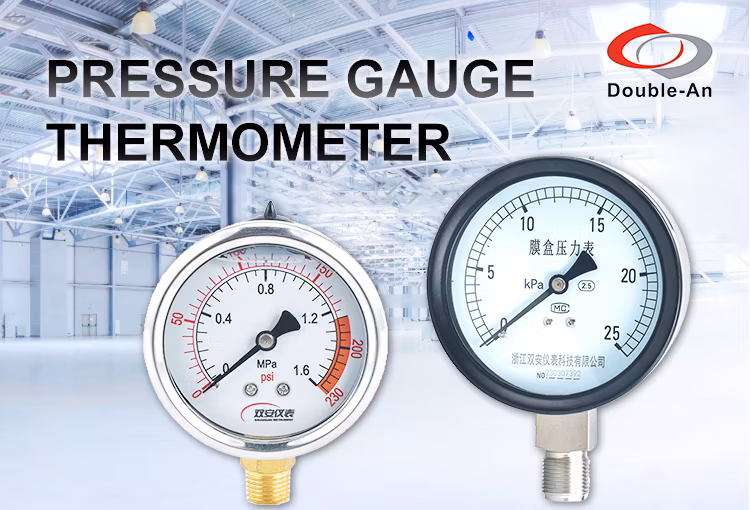 Digital Differential Pressure Gauge Temperature and Pressure Black Steel Case Thermometer Industry Manometer Temperature Gauge