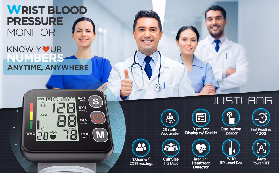 Hand Manual Sphygmomanometer Digital Bp Wrist Blood Pressure Monitor Wrist