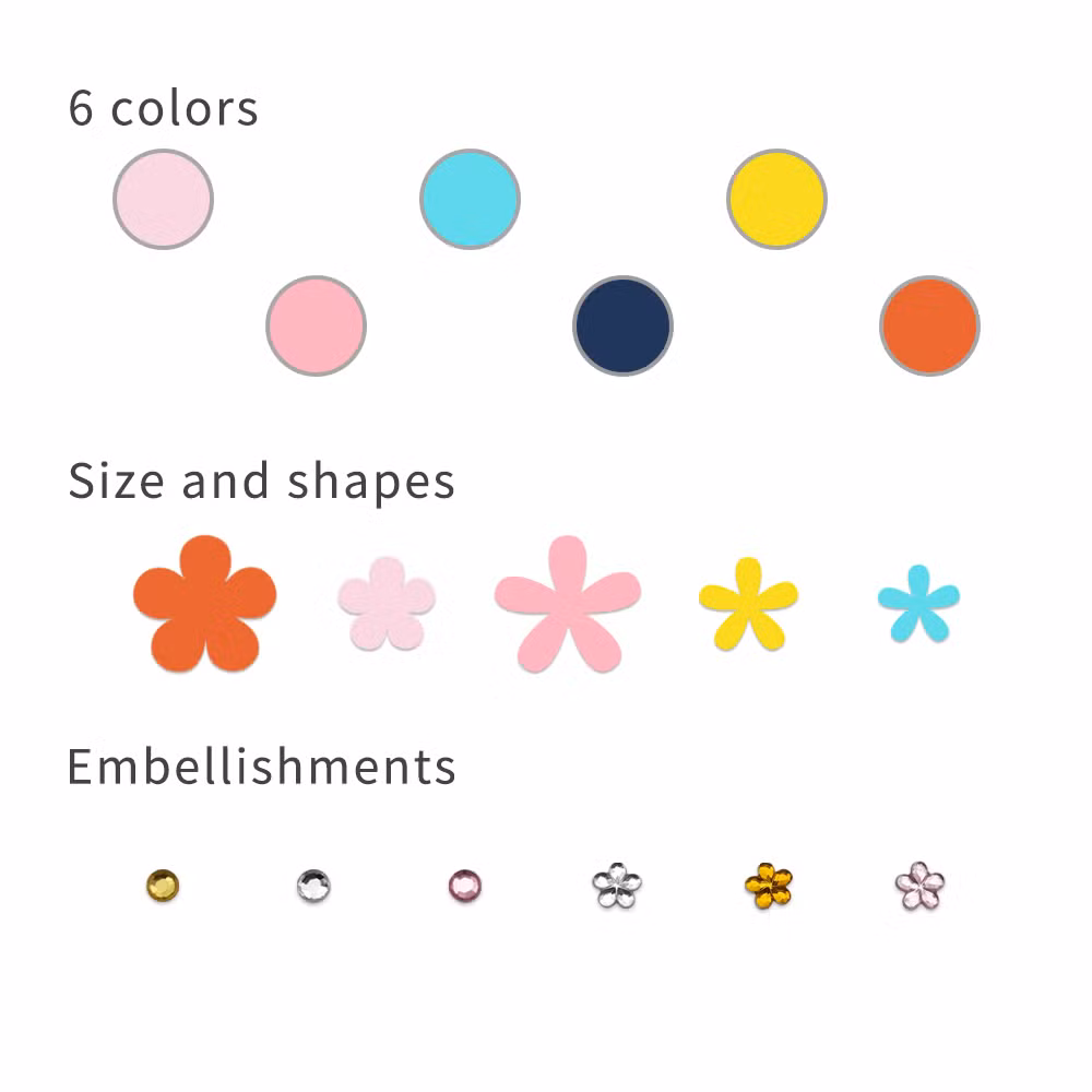 300PCS Bright Happy Colors Mini Paper Flower Assorted Box for Card Making (FBO01H)