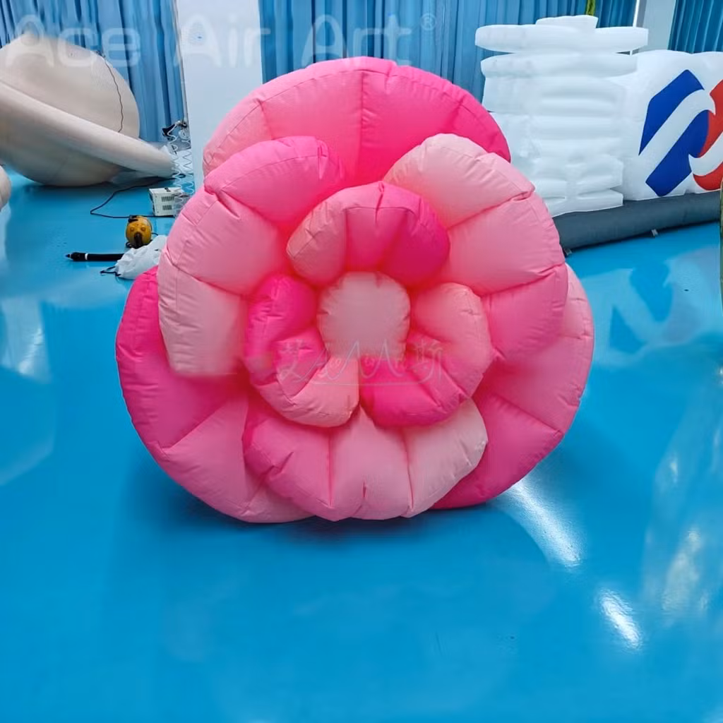 Giant Inflatable Red Rose with White LED Light Air Blow Illuminate Flower Nightclub Valentine Stage Decor Event Advertise