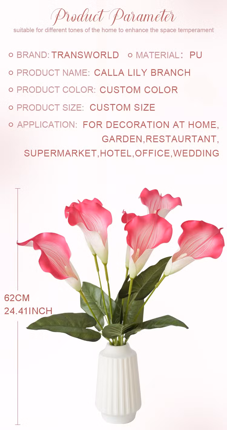 Romantic Vintage Calla Lily Branch Artificial Silk Artificial Calla Lilies for Home Wedding Decoration Floral Arrangement