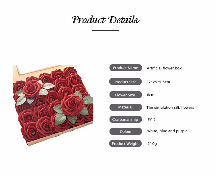 Purple Rose Flowers Box Multi-Colored Artificial Roses Home Decorative Flowers China Wholesale Artificial Foam Rose Flower
