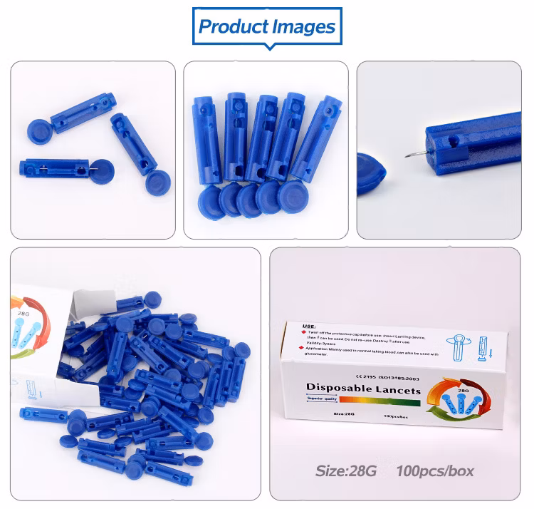 Factory Supply Hot Sale Multicolored Disposable Blood Sugar Test Needle Lancet Personal Sterile Lancets for Blood Sugar Test