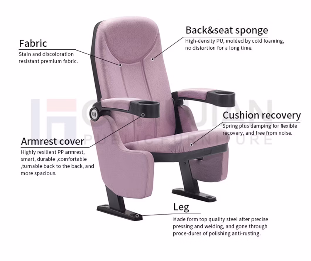 Foshan Manufacture Movie Furniture Cinema Theater Seat with Cup Holder