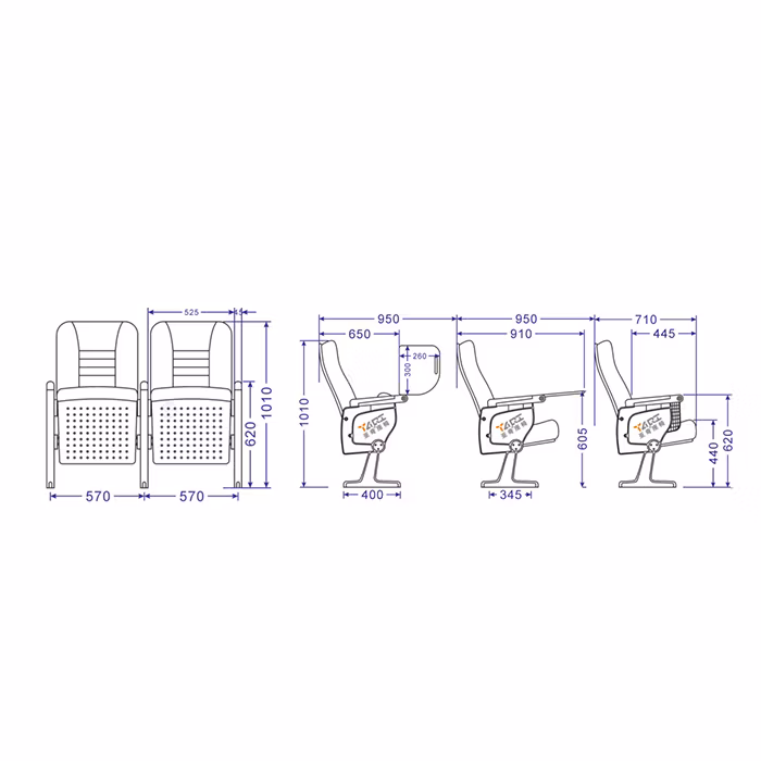 Classroom Cinema Audience Public Lecture Hall Training Chair School Auditorium Theater Church Seating (YA-L103)