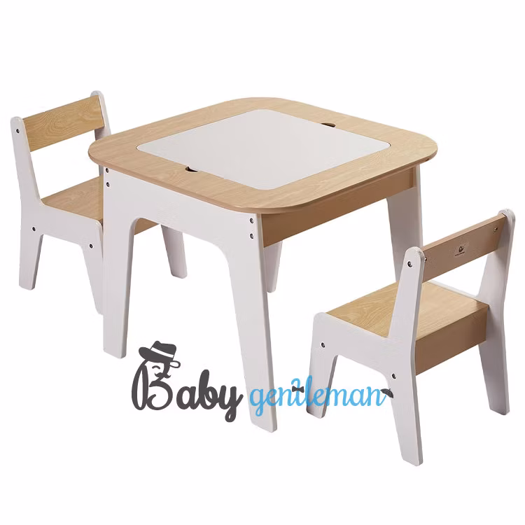 Customize Preschool Learning White Wooden Table and Chair for Kids Z08453G