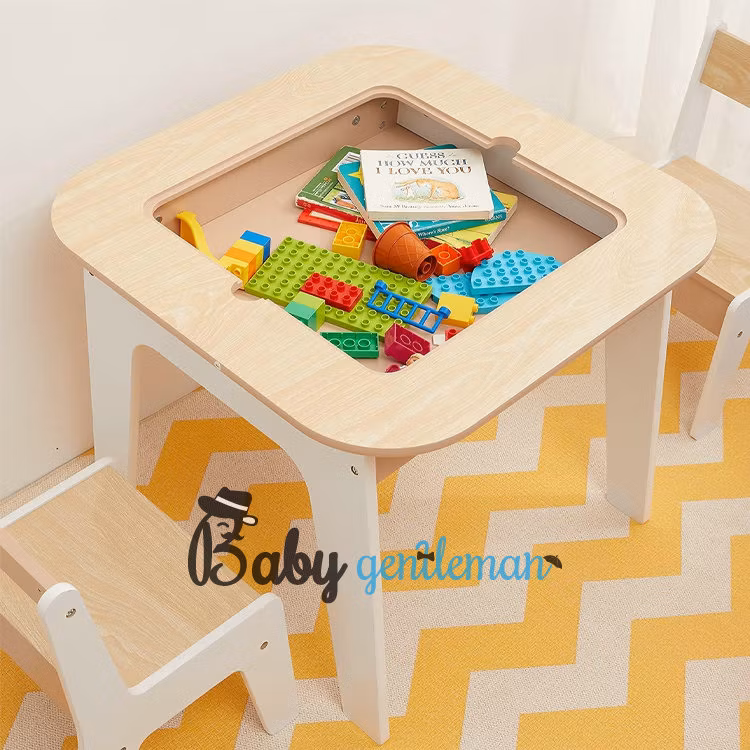 Customize Preschool Learning White Wooden Table and Chair for Kids Z08453G
