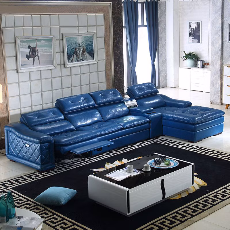 Home Cinema Theater Electric Reclining USB Charger Sofa Adjustable Comfortable Sectional Sofa with Cup Holder