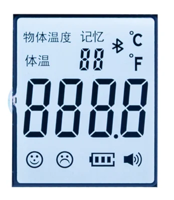 Factory Custom Tn Monochrome 7 Segment LCD Display for Forehead Thermometer Gun