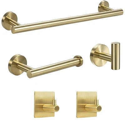 304 Bath Bathroom Hardware Sets Brushed Bathroom Accessories Set Gold