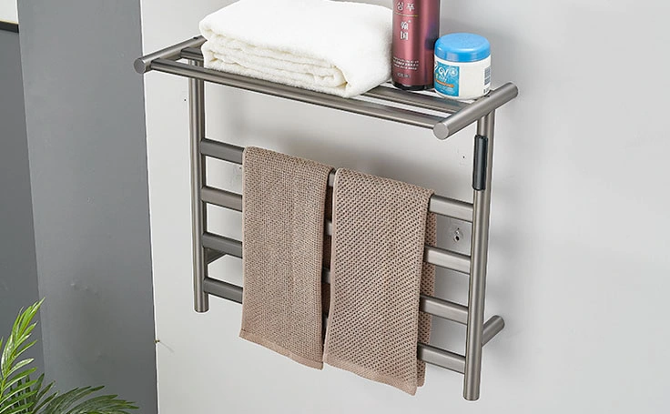 Wall Mounted Electric Stainless Steel Towel Rack Towel Dryer with Top Shelf