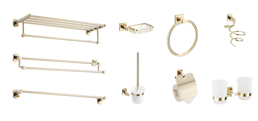 OEM Different Colors/ Styles Wall-Mount Bathroom Hardware Sets SUS304 Material Stainless Steel/ Brass/ Zinc Alloy/ Aluminum Alloy