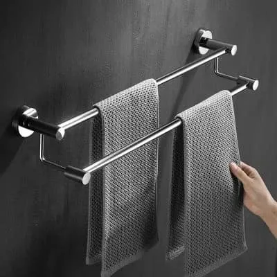 Customize Wall Mounted 304 Stainless Steel Bathroom Fittings Modern Towel Rack with Tower Bars Towel Rails for Toilet, Washroom