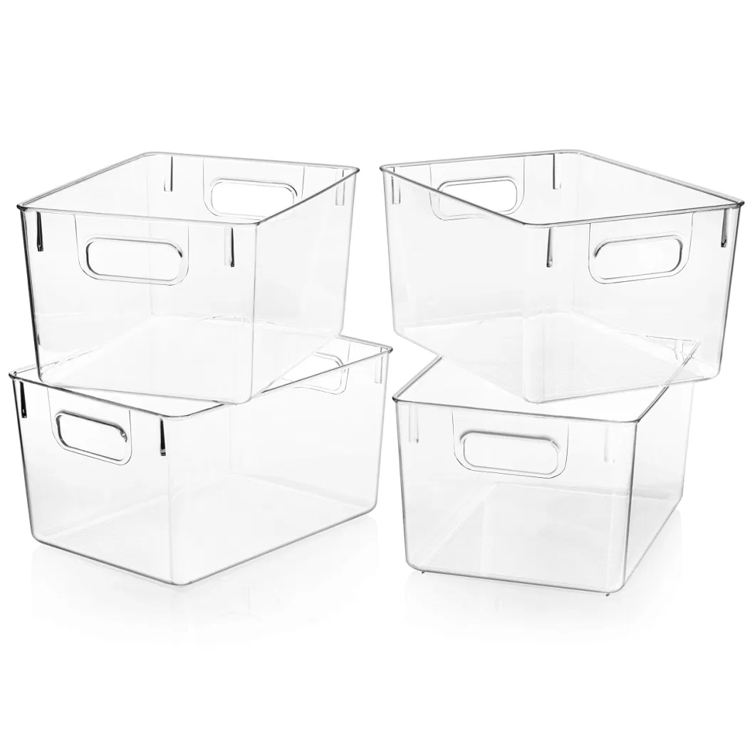 Clear Space Plastic Storage Bins Perfect Kitchen Organization or Pantry Storage Fridge Organizer Pantry Organization and Storage Bins Cabinet Organizers