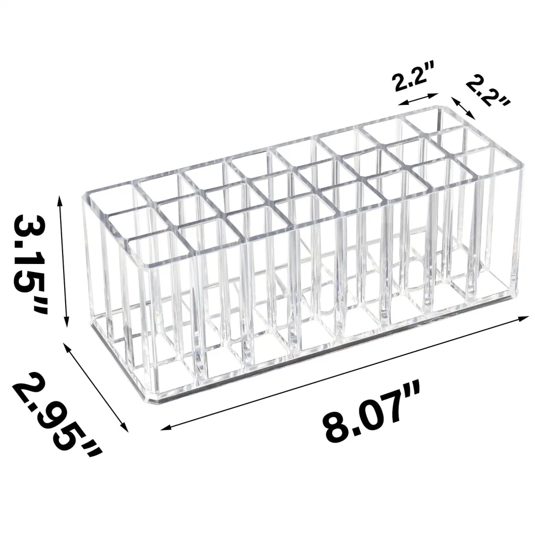 Lip Gloss Holder Organizer Storage for Vanity 24 Spaces Clear Acrylic Lip Gloss Display Case