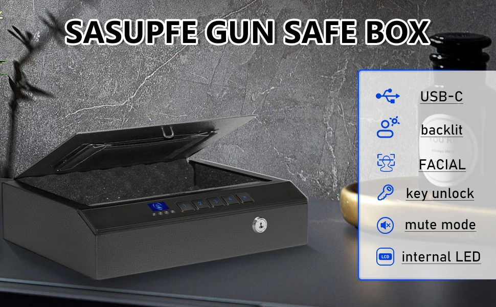 Safewell Auto Open Biometric Fingerprint Safes Advanced Facial Recognition Gun Safe for Rifles