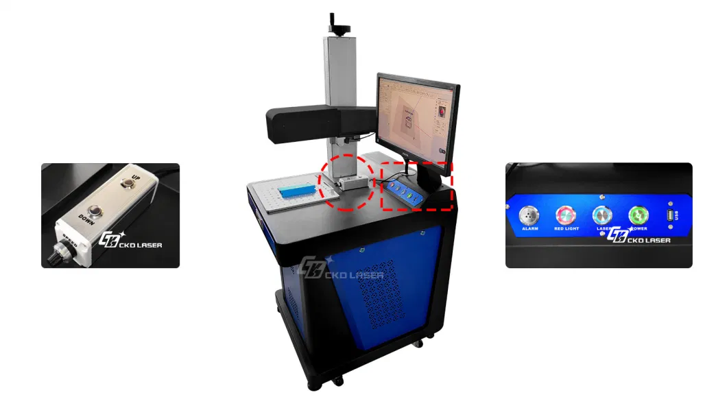 2.5D 3D 50W 60W 100W Jpt Mopa Fiber Laser Marking Machine (Option for a motorised X-Y axis)